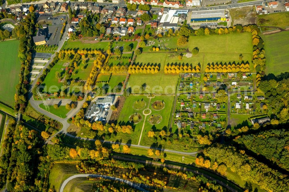 Hamm from above - Wooded stockpile in Hamm in North Rhine-Westphalia