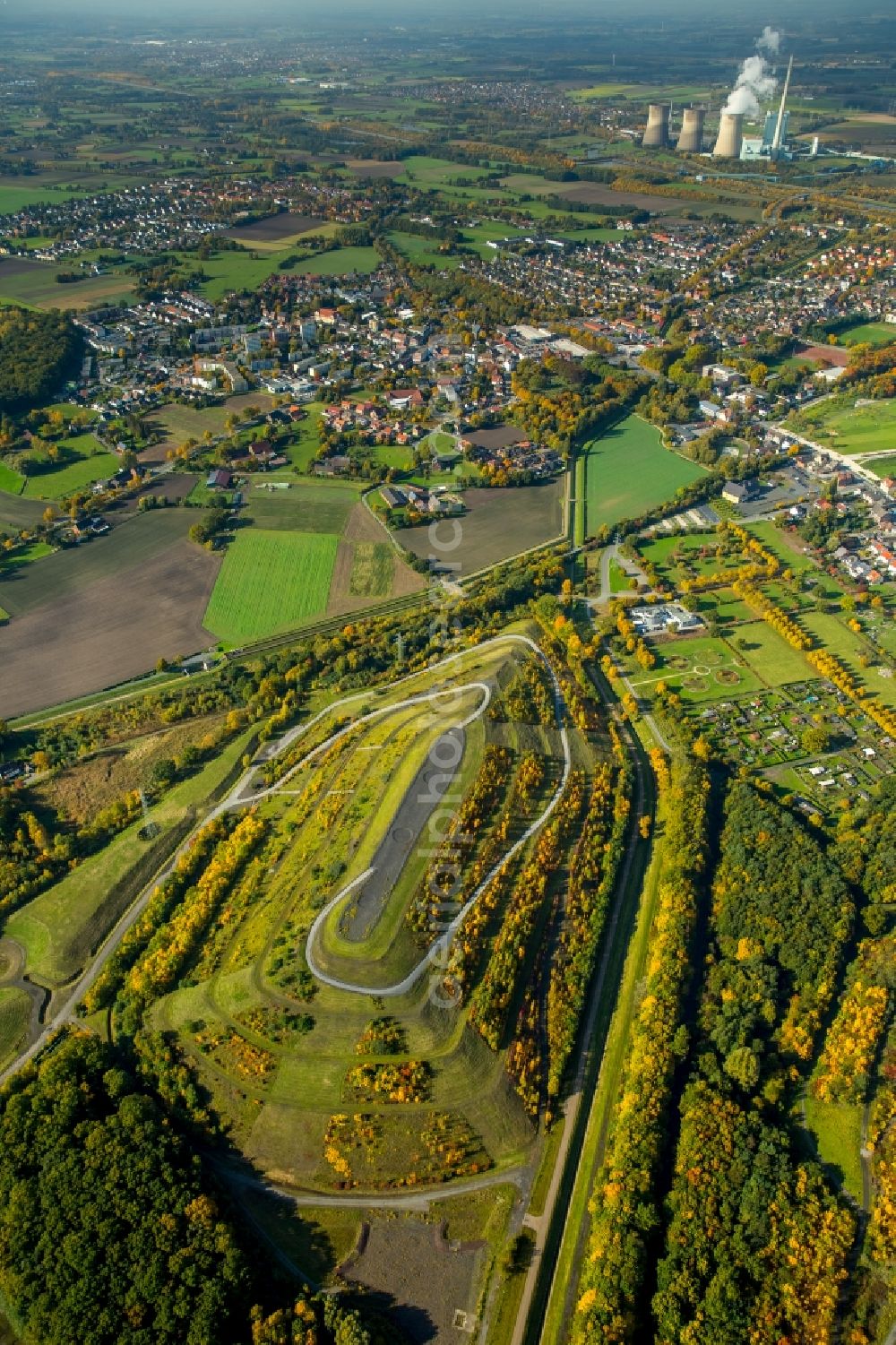 Aerial image Hamm - Wooded stockpile in Hamm in North Rhine-Westphalia