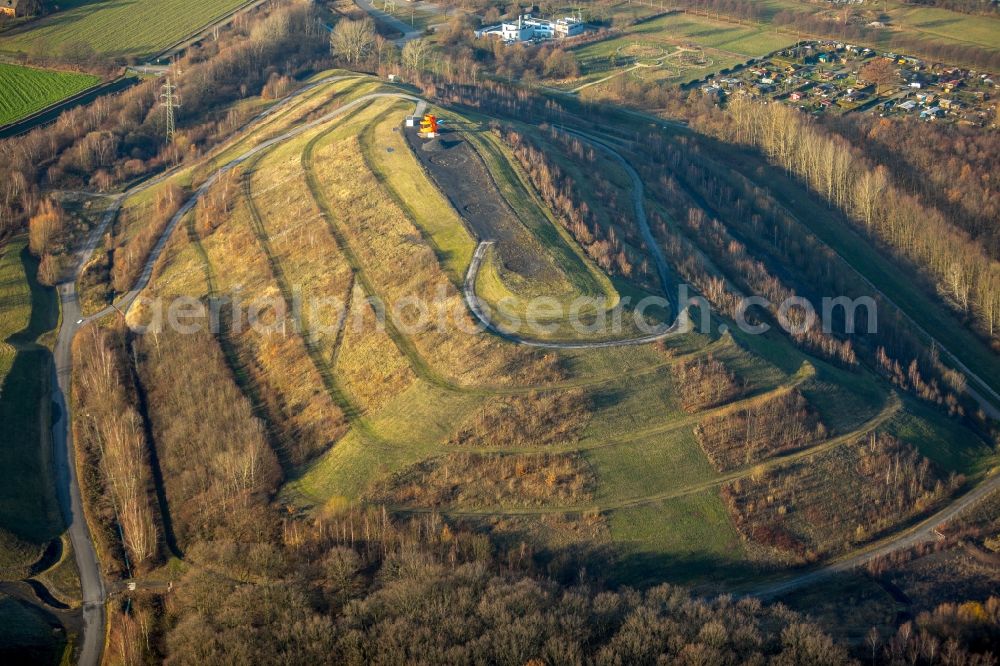 Aerial photograph Hamm - Wooded stockpile in Hamm in North Rhine-Westphalia