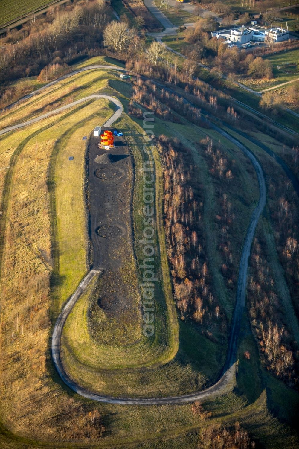 Hamm from above - Wooded stockpile in Hamm in North Rhine-Westphalia