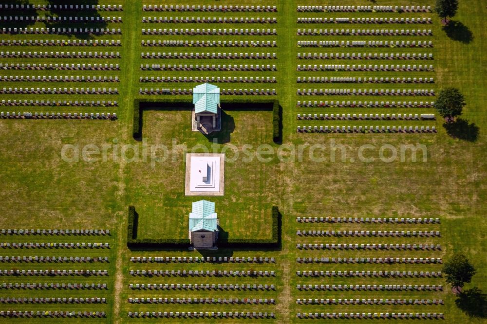 Kamp-Lintfort from above - British military cemetery Kamp-Lintfort in the state of North Rhine-Westphalia