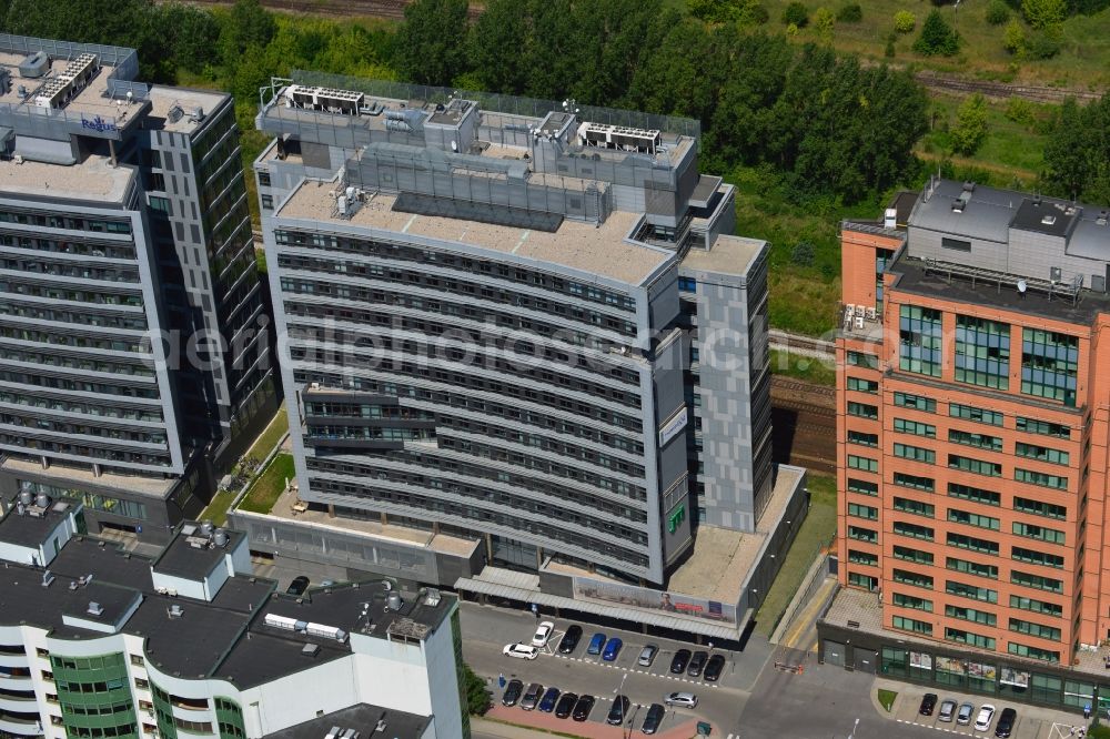 Aerial photograph Warschau Ochota - Office and Commercial Building Nimbus , Equator und Brama Zachodnia operated by IMMOFINANZ AG in Mokotov district of Warsaw in Poland