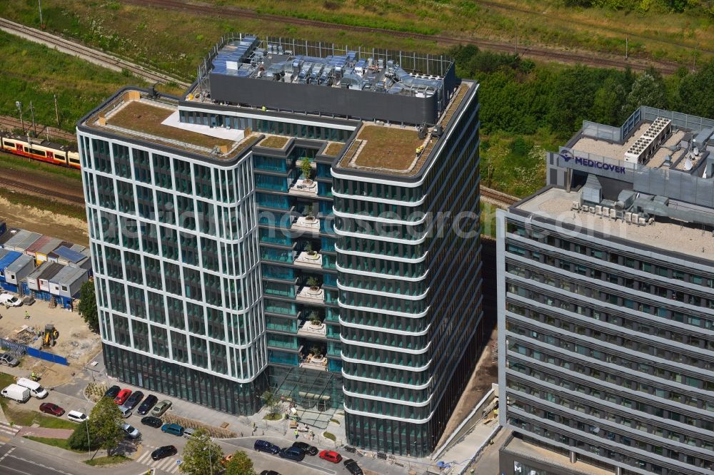 Aerial image Warschau Ochota - Office and Commercial Building Nimbus , Equator und Brama Zachodnia operated by IMMOFINANZ AG in Mokotov district of Warsaw in Poland