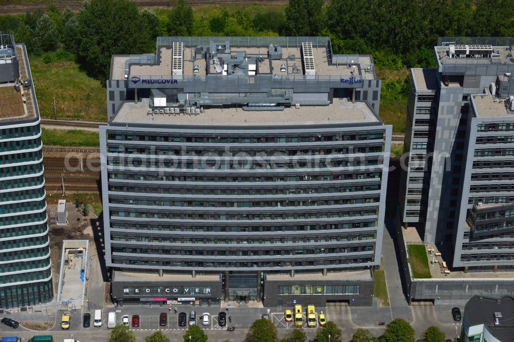 Aerial photograph Warschau Ochota - Office and Commercial Building Nimbus , Equator und Brama Zachodnia operated by IMMOFINANZ AG in Mokotov district of Warsaw in Poland