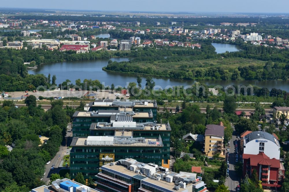 Bukarest from above - View of the office and commercial building complex S-Park in Bucharest, Romania. The property on the Tipografilor Street is a project of IMMOFINANZ AG