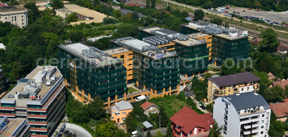 Aerial photograph Bukarest - View of the office and commercial building complex S-Park in Bucharest, Romania. The property on the Tipografilor Street is a project of IMMOFINANZ AG