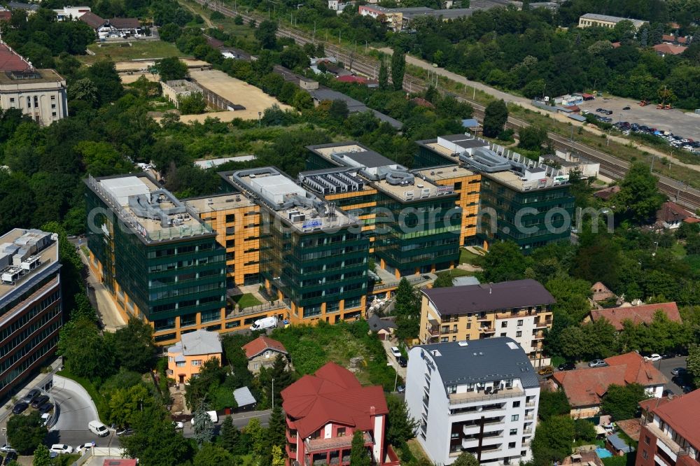 Bukarest from above - View of the office and commercial building complex S-Park in Bucharest, Romania. The property on the Tipografilor Street is a project of IMMOFINANZ AG