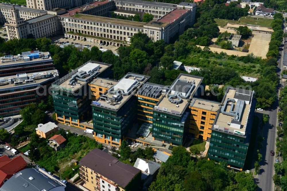 Aerial image Bukarest - View of the office and commercial building complex S-Park in Bucharest, Romania. The property on the Tipografilor Street is a project of IMMOFINANZ AG