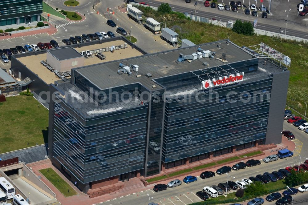 Aerial photograph Bukarest - View of the office and commercial building complex Pipera 1-2 in Bucharest, Romania. The property on the street Pipera-Tunari Blvd. is a project of IMMOFINANZ AG. The company vodafone is anchor tenant