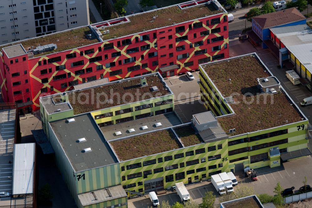 München from the bird's eye view: Office and commercial building in the Kistlerhofareal on Kistlerhofstrasse in the district Obersendling in Munich in the state Bavaria, Germany