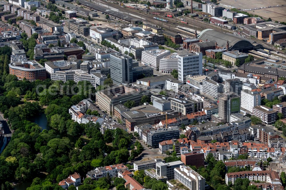 Bremen from the bird's eye view: Building site office building Bahnhofstrasse corner Herdentorsteinweg in Bremen, Germany