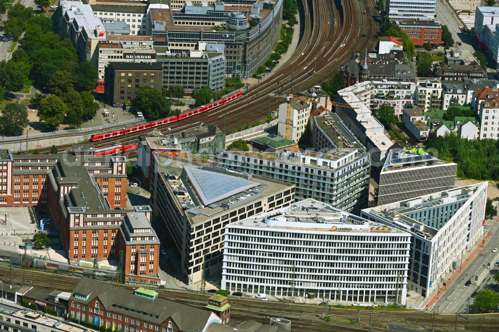 Hamburg from the bird's eye view: Office and commercial building Connexion Office at Klostertor in Hamburg, Germany