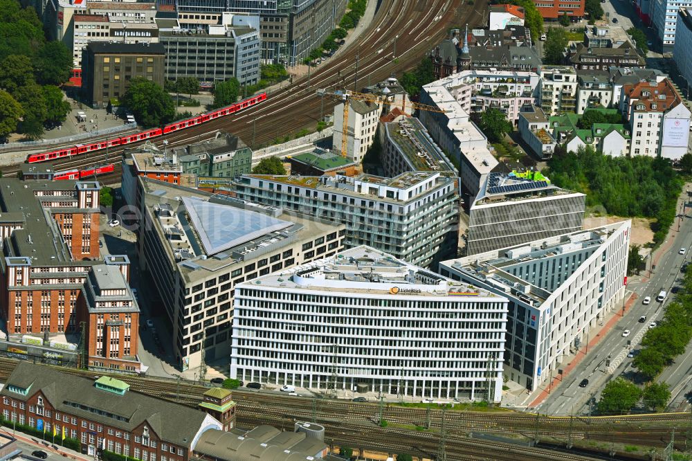 Aerial image Hamburg - Office and commercial building Connexion Office at Klostertor in Hamburg, Germany