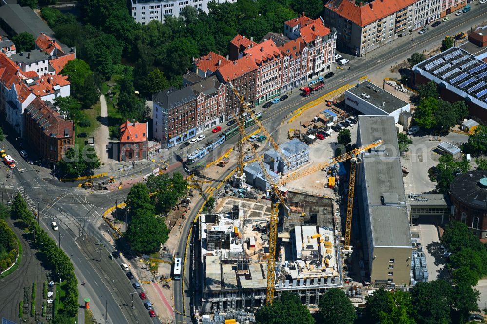 Aerial image Hannover - Office and commercial building of Enercity AG on Glockseestrasse in the Calenberger Neustadt district of Hanover in the state of Lower Saxony, Germany