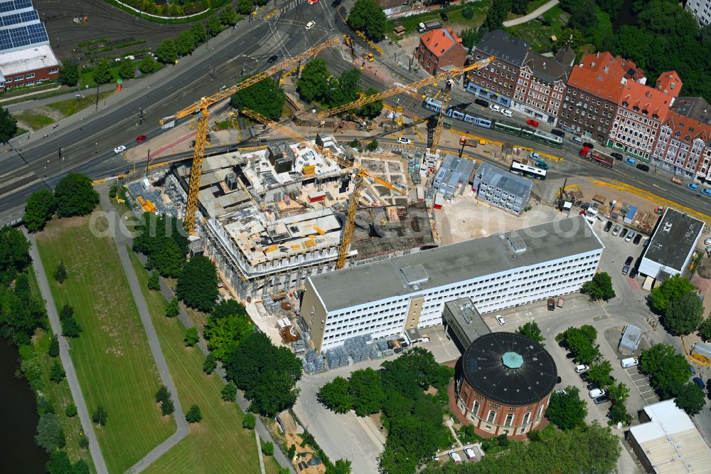 Aerial photograph Hannover - Office and commercial building of Enercity AG on Glockseestrasse in the Calenberger Neustadt district of Hanover in the state of Lower Saxony, Germany