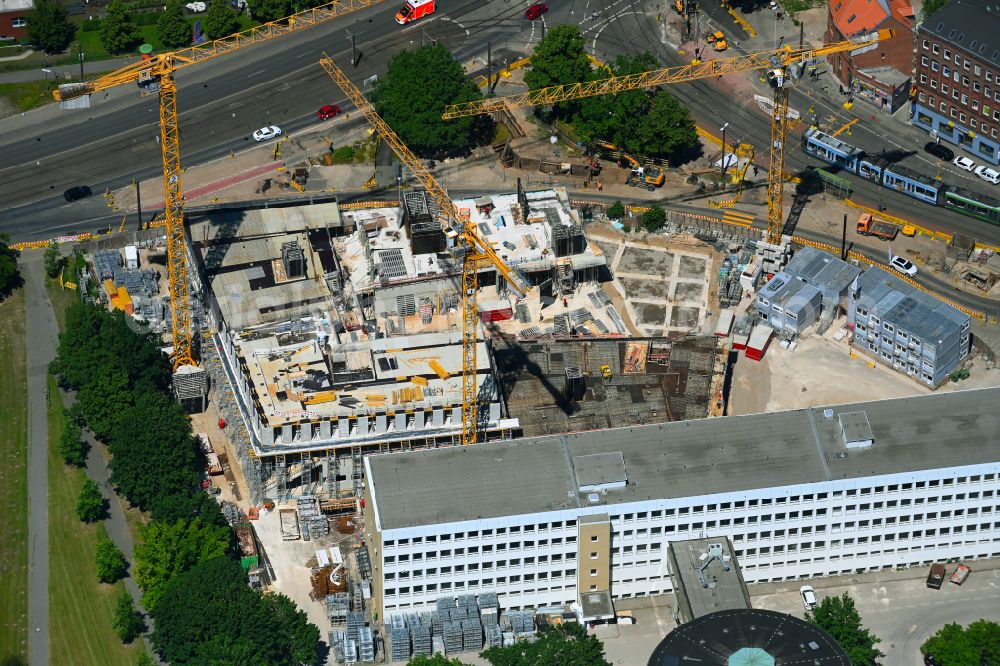 Aerial image Hannover - Office and commercial building of Enercity AG on Glockseestrasse in the Calenberger Neustadt district of Hanover in the state of Lower Saxony, Germany