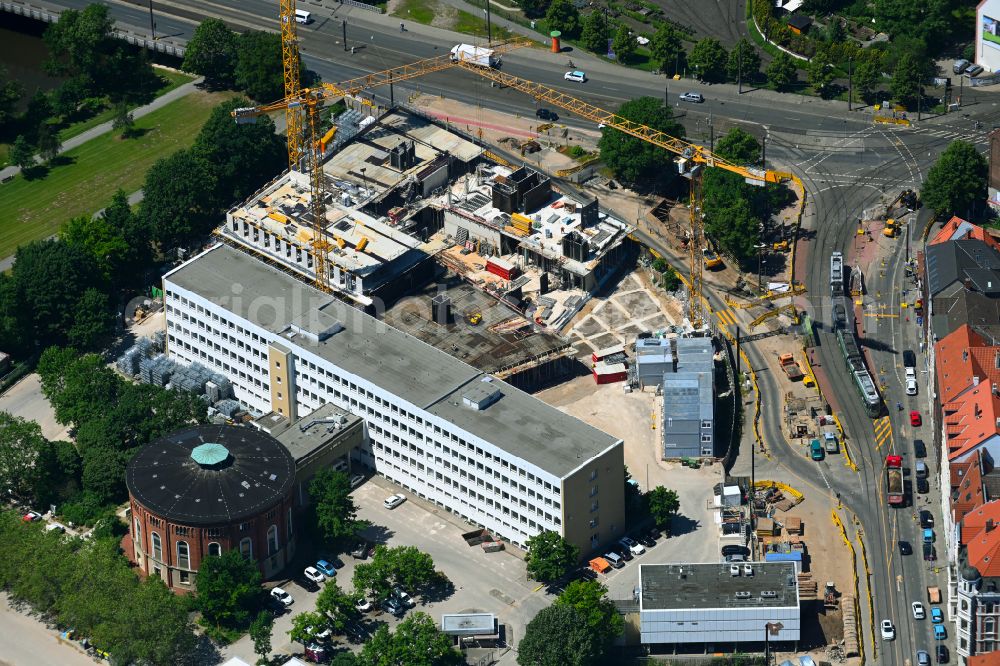 Hannover from above - Office and commercial building of Enercity AG on Glockseestrasse in the Calenberger Neustadt district of Hanover in the state of Lower Saxony, Germany