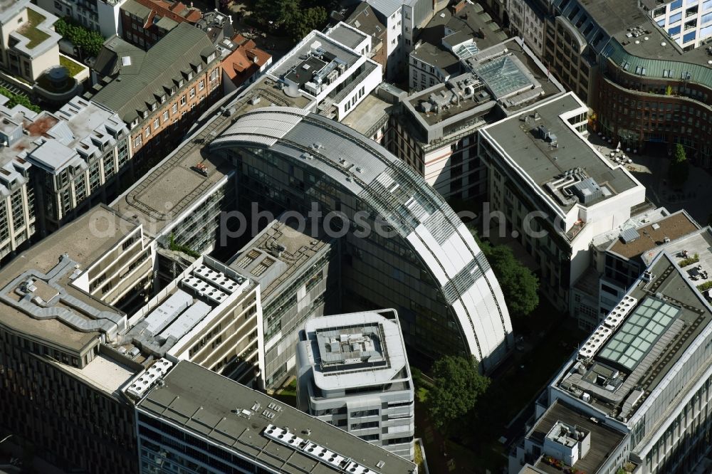 Aerial image Hamburg - Office building - Ensemble on ABC Strasse with an arc-shaped office building in the city center of Hamburg. The complex is home to Google corporate campus