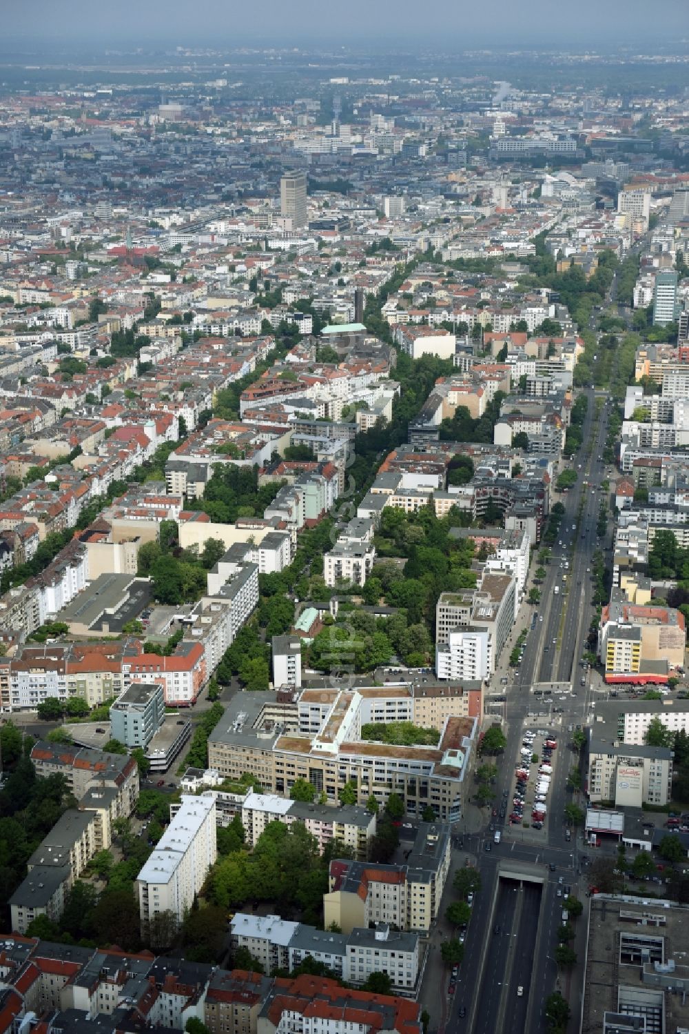 Aerial image Berlin - Office building - Ensemble Badensche Strasse - Berliner Strasse in Berlin in Berlin, Germany