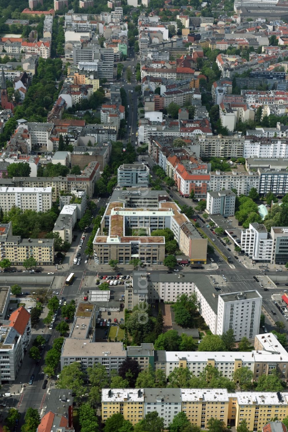 Aerial photograph Berlin - Office building - Ensemble Badensche Strasse - Berliner Strasse in Berlin in Berlin, Germany