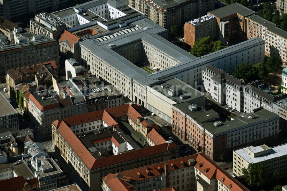 Berlin from above - Office building - Ensemble Behrenstrasse - Glinkastrasse - Franzoesische Strasse - Mauerstrasse destrict Mitte in Berlin