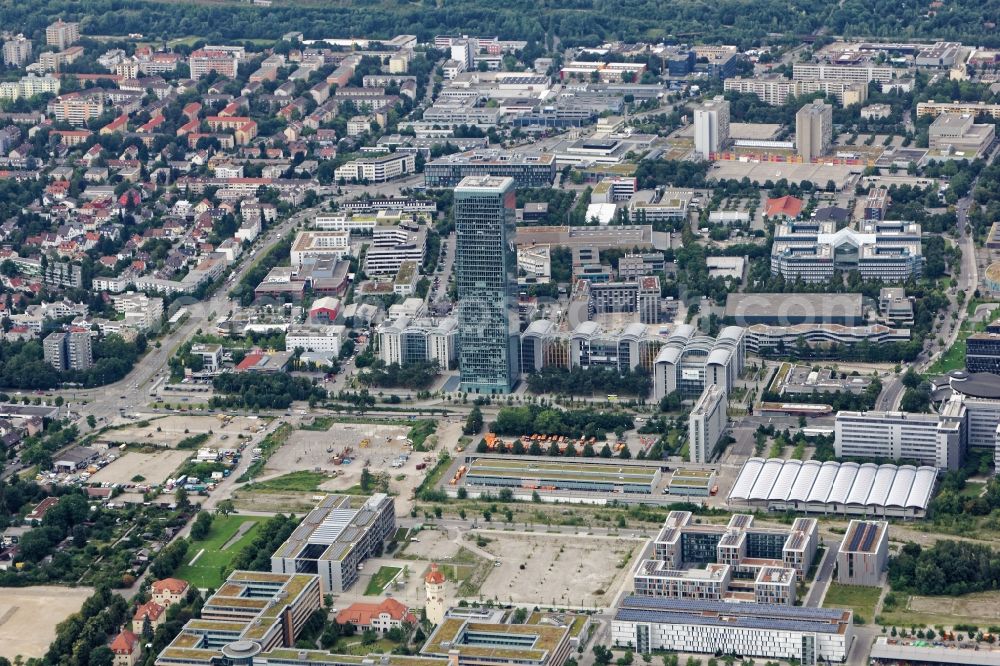 München from above - Office building - Ensemble in Munich Moosach in the state Bavaria, Germany