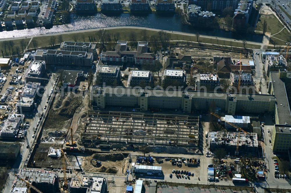 Berlin from above - Office building - Ensemble Carossa Quartier - Maselake Areal in the district Spandau in Berlin, Germany