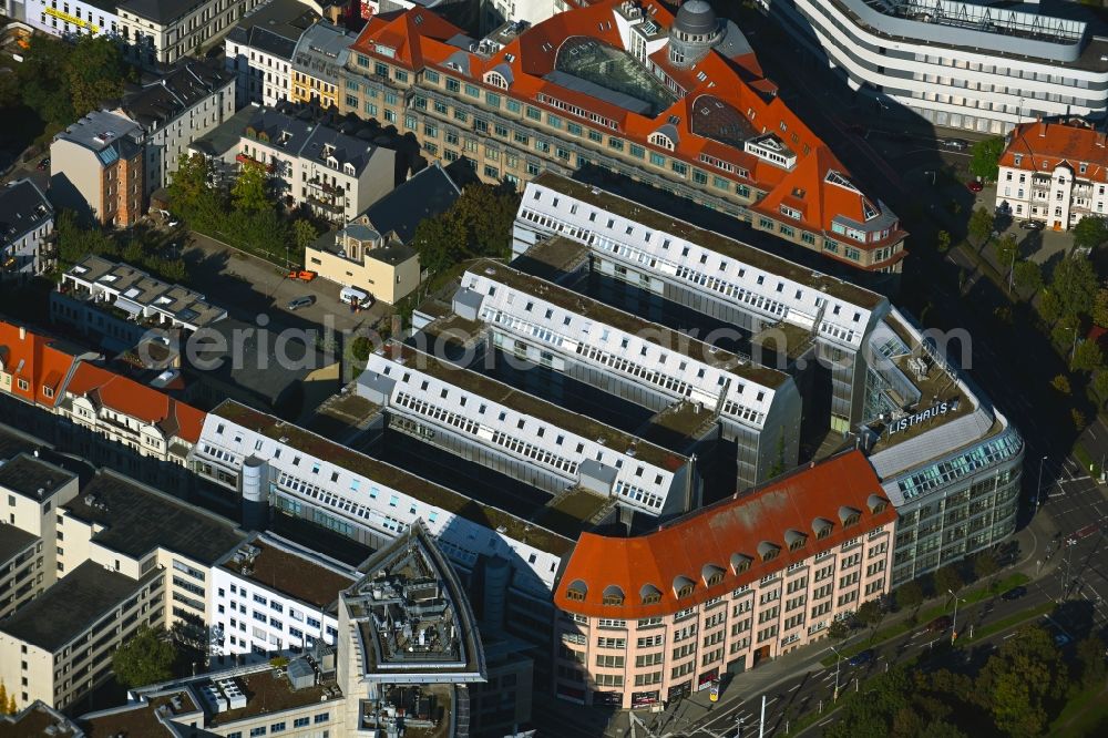 Leipzig from above - Office building - Ensemble on Dohnanyistrasse - Friedrich-List-Platz - Rosa-Luxemburg-Strasse in the district Mitte in Leipzig in the state Saxony