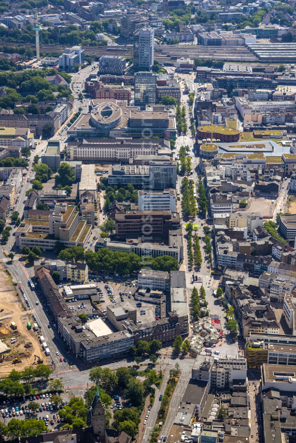 Aerial image Duisburg - Office building - Ensemble on street Mercatorstrasse in the district Dellviertel in Duisburg at Ruhrgebiet in the state North Rhine-Westphalia, Germany