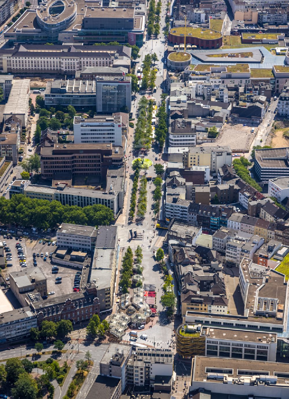 Aerial photograph Duisburg - Office building - Ensemble on street Mercatorstrasse in the district Dellviertel in Duisburg at Ruhrgebiet in the state North Rhine-Westphalia, Germany