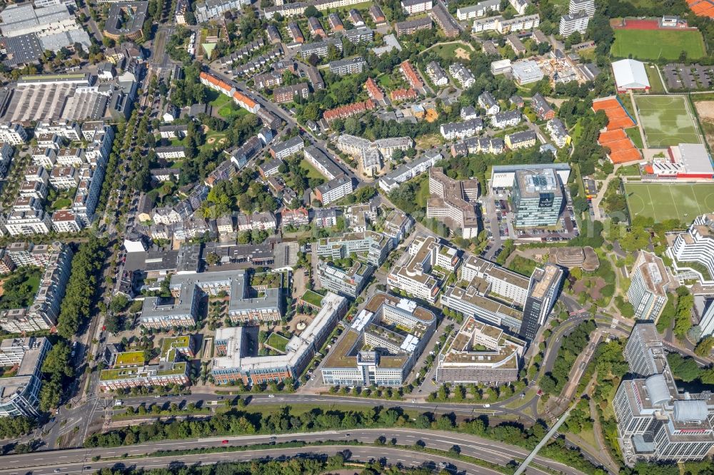 Aerial image Düsseldorf - Office building - Ensemble along the Fritz-Vomfelde-Strasse in Duesseldorf in the state North Rhine-Westphalia, Germany