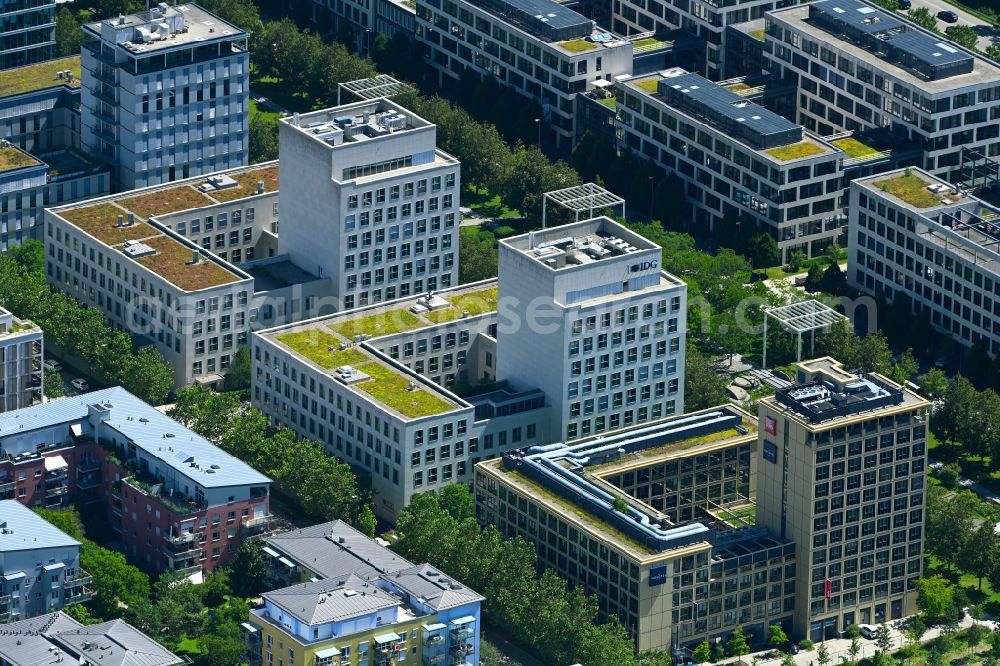 Aerial image München - Office building - Ensemble along the Lyonel-Feininger-Strasse in Munich in the state Bavaria, Germany