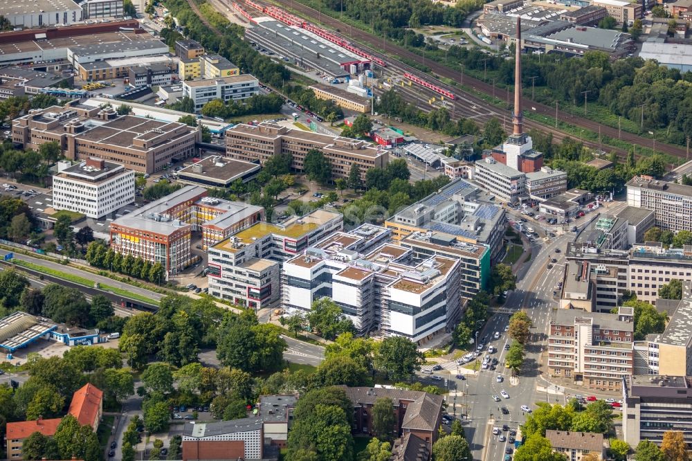 Aerial photograph Essen - Office building - Ensemble Europa-Center in Essen in the state North Rhine-Westphalia, Germany