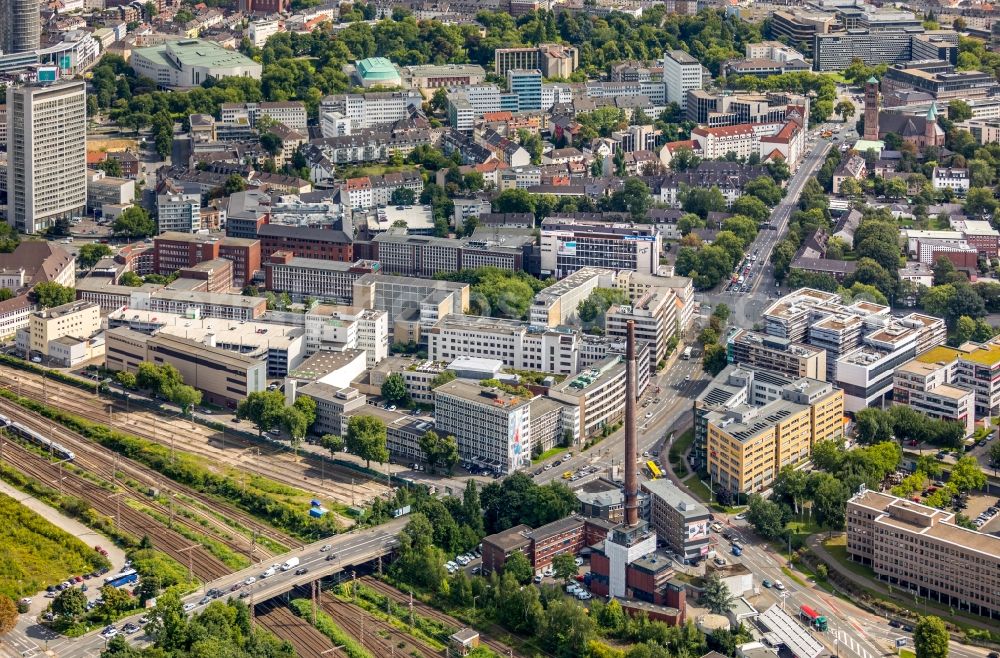 Essen from above - Office building - Ensemble Europa-Center in Essen in the state North Rhine-Westphalia, Germany