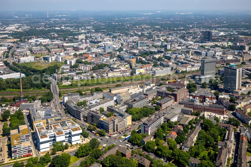 Aerial photograph Essen - Office building - Ensemble EUROPA-CENTER on Kruppstrasse in Essen in the state North Rhine-Westphalia, Germany