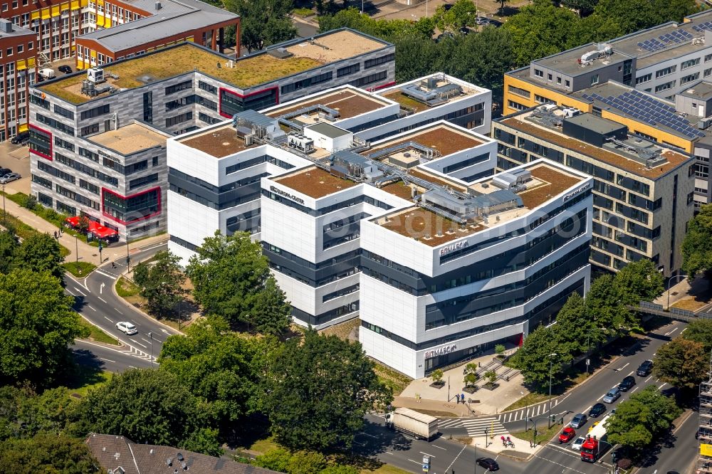 Aerial image Essen - Office building - Ensemble EUROPA-CENTER on Kruppstrasse in Essen in the state North Rhine-Westphalia, Germany