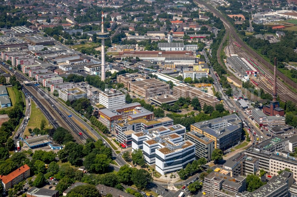 Aerial photograph Essen - Office building - Ensemble EUROPA-CENTER on Kruppstrasse in Essen in the state North Rhine-Westphalia, Germany