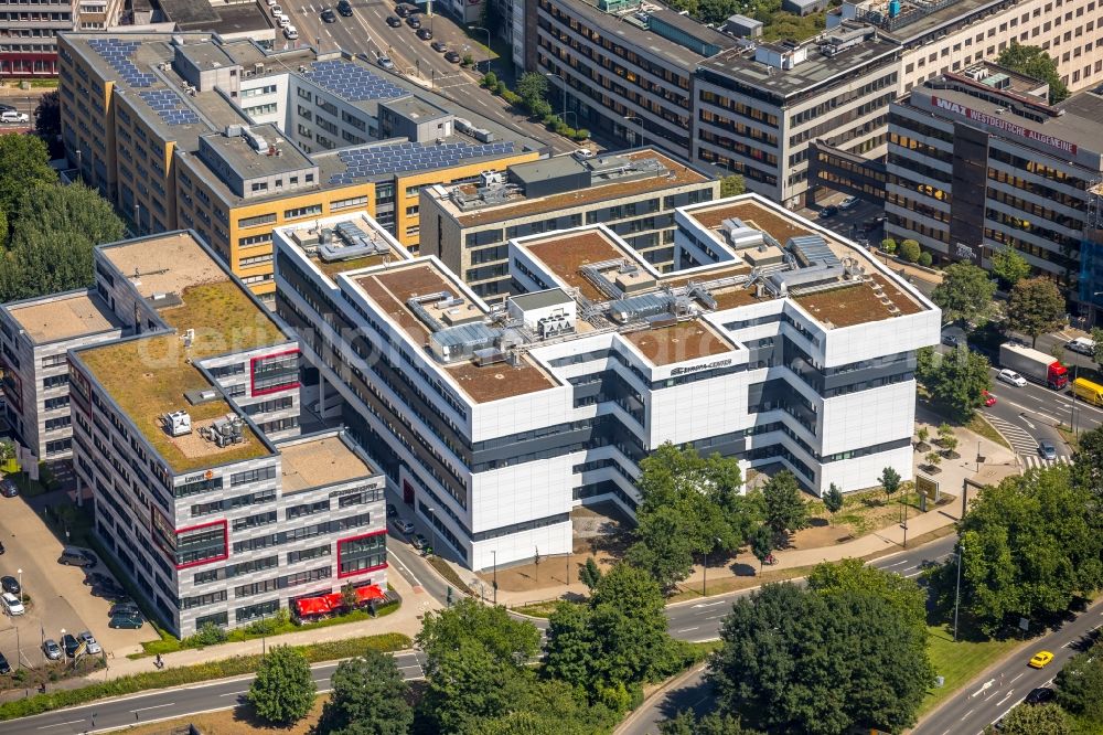 Essen from above - Office building - Ensemble EUROPA-CENTER on Kruppstrasse in Essen in the state North Rhine-Westphalia, Germany