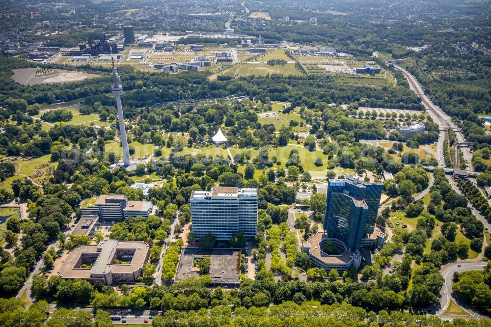 Dortmund from the bird's eye view: Office building - Ensemble on Florianstrasse in Dortmund in the state North Rhine-Westphalia, Germany