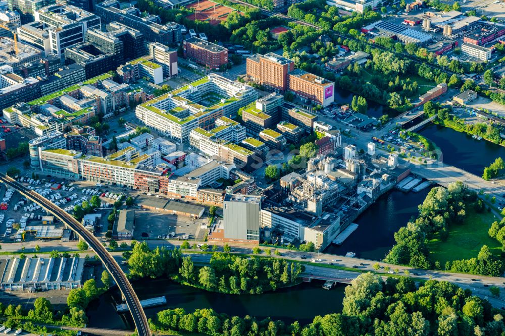 Aerial image Hamburg - Office building - Ensemble Heidenkampsweg - Suederstrasse in the district Hammerbrook in Hamburg, Germany