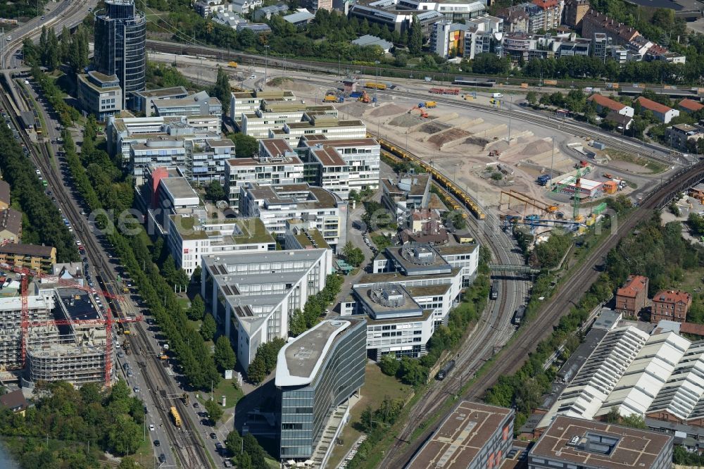 Aerial photograph Stuttgart - Office building - Ensemble Heilbronner Strasse - Presselstrasse in Stuttgart in the state Baden-Wuerttemberg