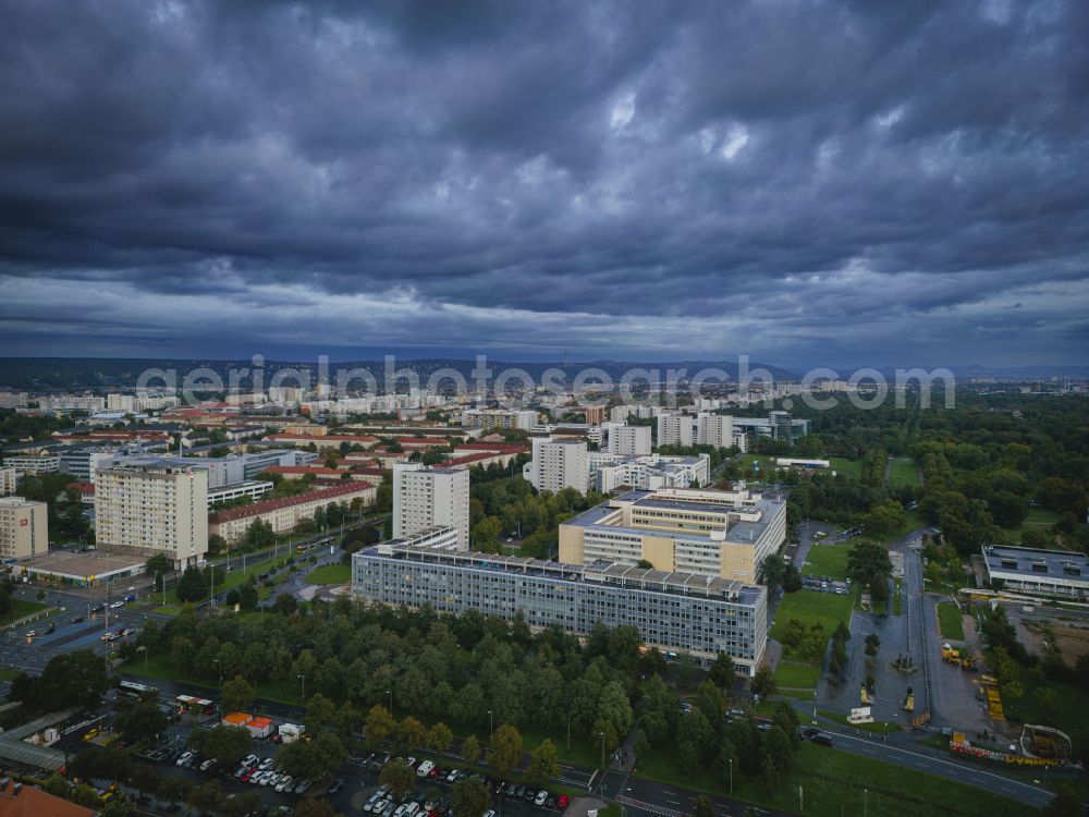 Aerial image Dresden - Office building - Ensemble Lingnerallee - Pirnaische Strasse in the district Altstadt in Dresden in the state Saxony, Germany