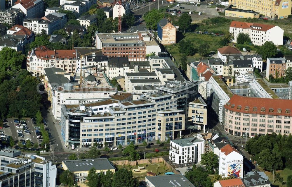 Leipzig from the bird's eye view: Office building - Ensemble Ludwig-Erhard-Strasse in Leipzig in the state Saxony