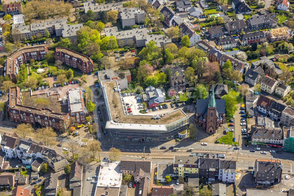 Aerial image Bochum - Office building - Ensemble Lutherhaus on Wittener Strasse in Bochum in the state North Rhine-Westphalia, Germany