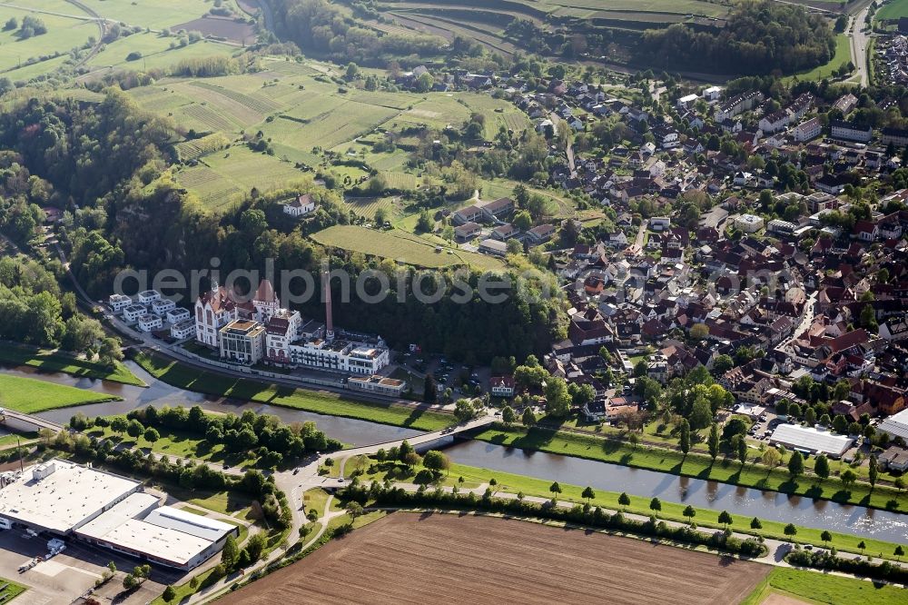 Aerial photograph Riegel am Kaiserstuhl - Office building - Ensemble of Messmer Foundation on Grossherzog-Leopold-Platz in Riegel am Kaiserstuhl in the state Baden-Wuerttemberg