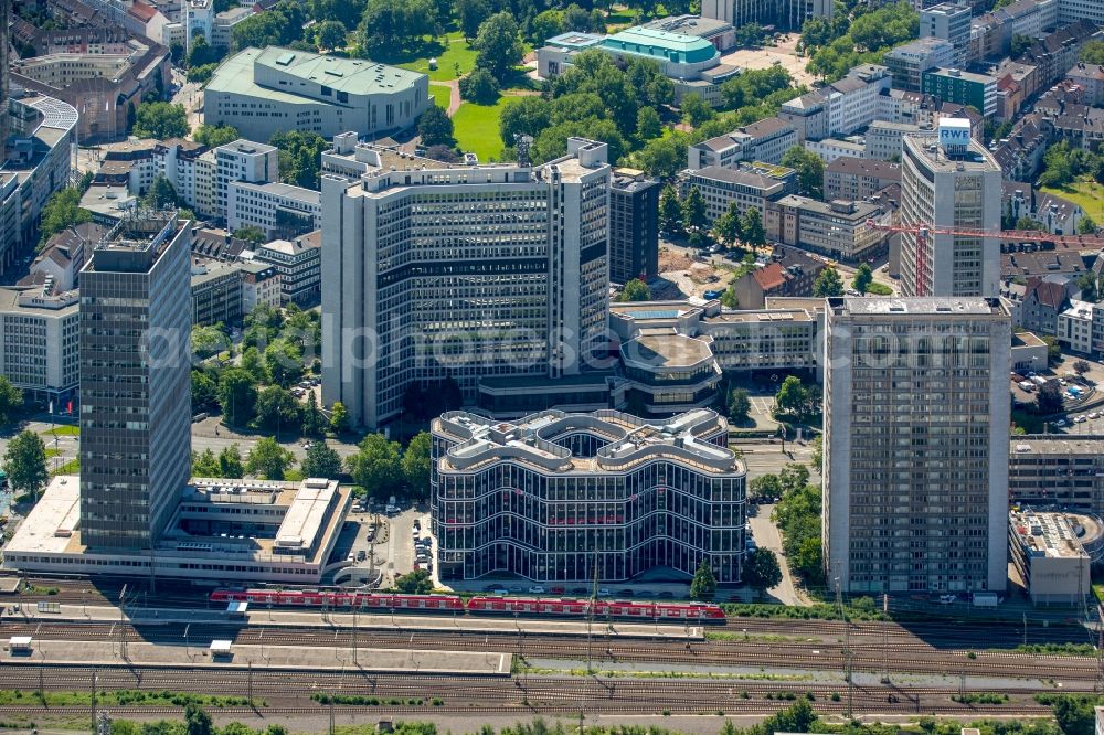 Aerial image Essen - Office building - Ensemble of the new corporate headquarters of DB Schenker AG in Essen in North Rhine-Westphalia