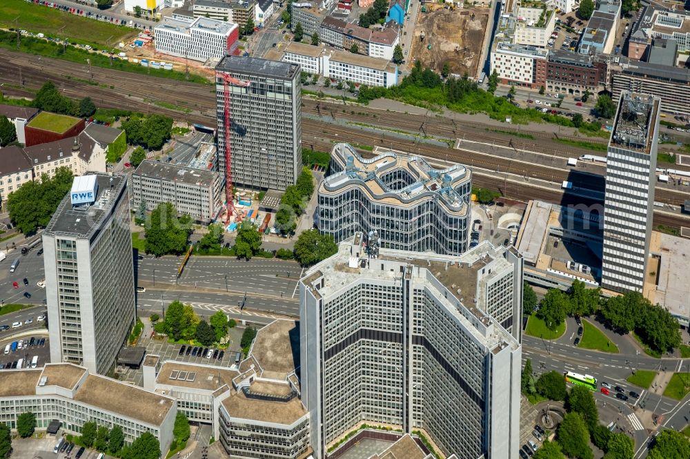 Essen from the bird's eye view: Office building - Ensemble of the new corporate headquarters of DB Schenker AG in Essen in North Rhine-Westphalia