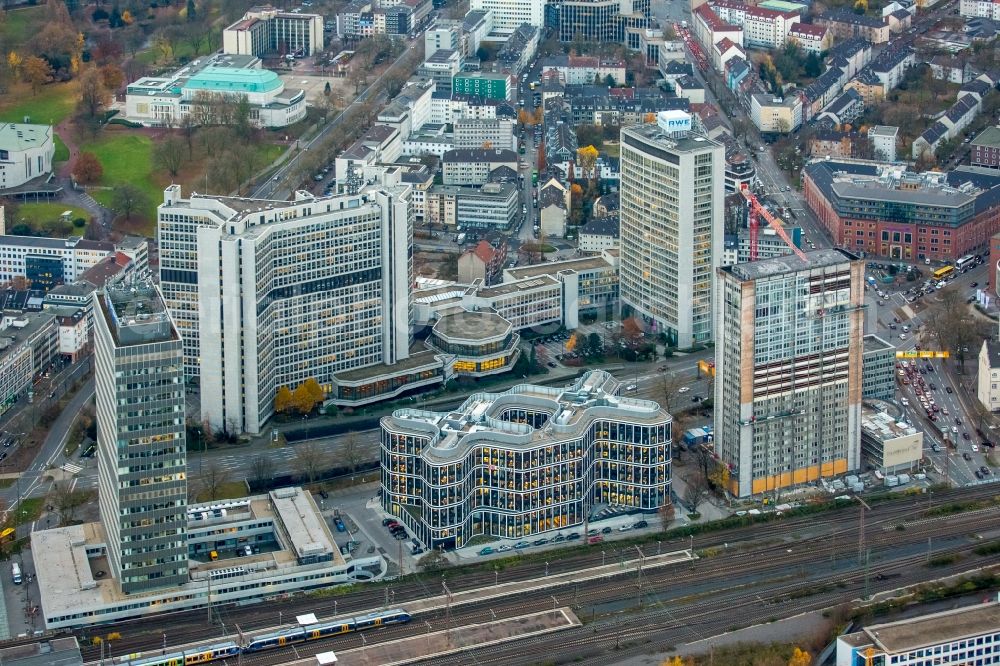 Aerial photograph Essen - Office building - Ensemble of the new corporate headquarters of DB Schenker AG in Essen in North Rhine-Westphalia