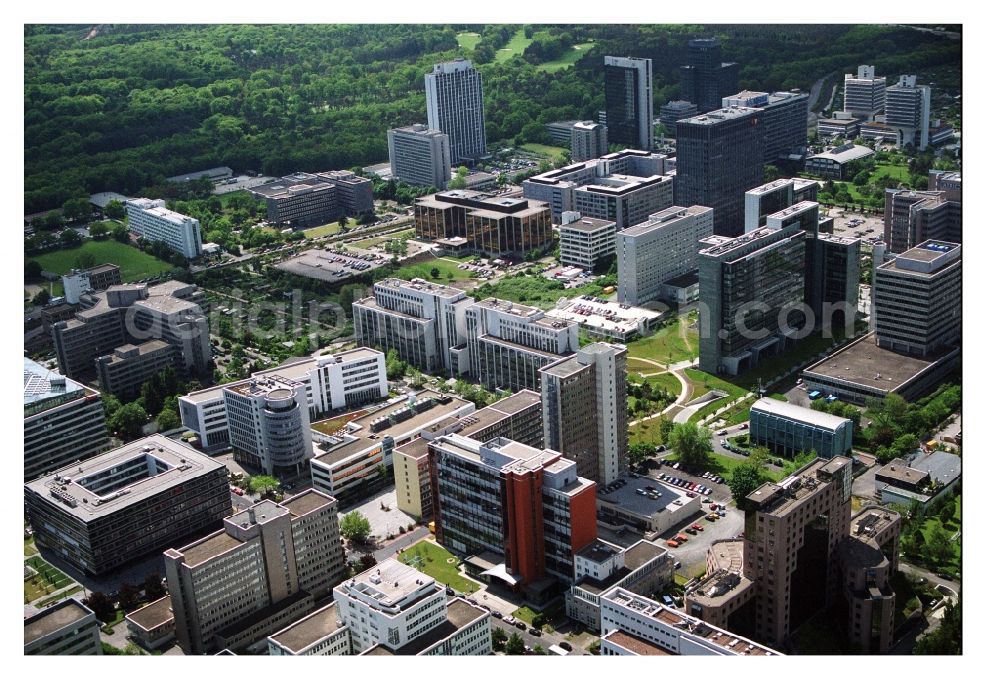 Frankfurt am Main from above - Office building - Ensemble on Saonestrasse in the district Niederrad in Frankfurt in the state Hesse, Germany