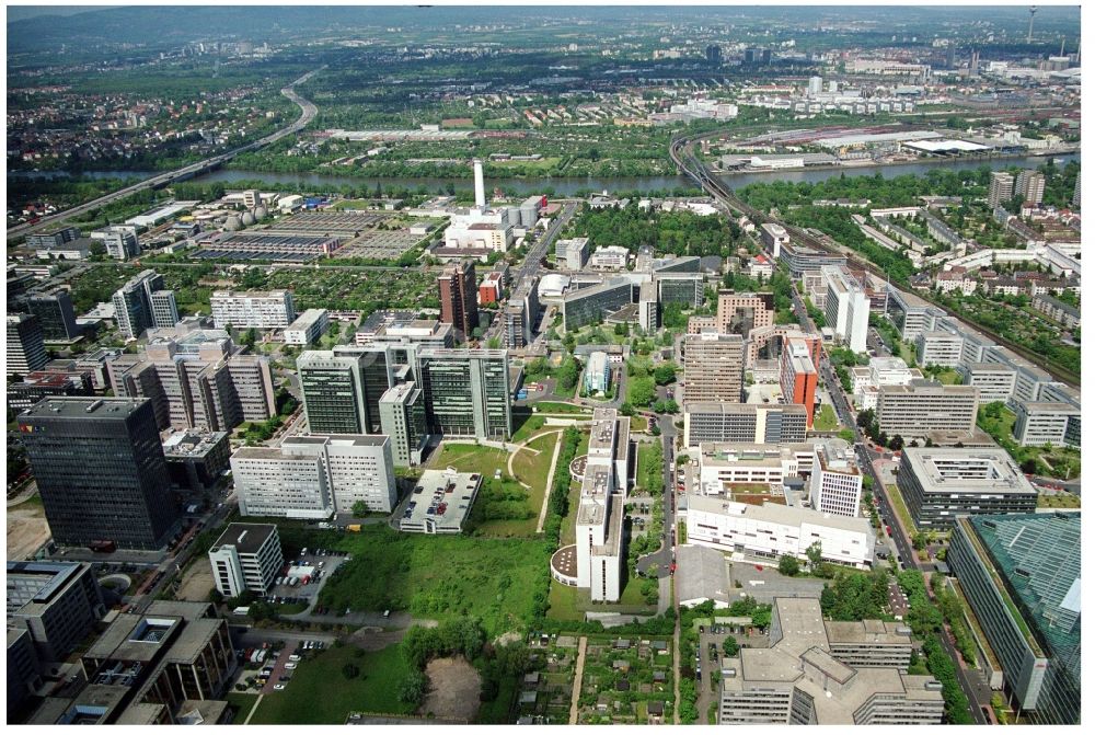 Frankfurt am Main from above - Office building - Ensemble on Saonestrasse in the district Niederrad in Frankfurt in the state Hesse, Germany